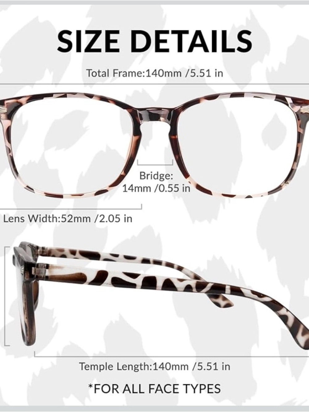 Tortoiseshell Square Reading Glasses - Brown